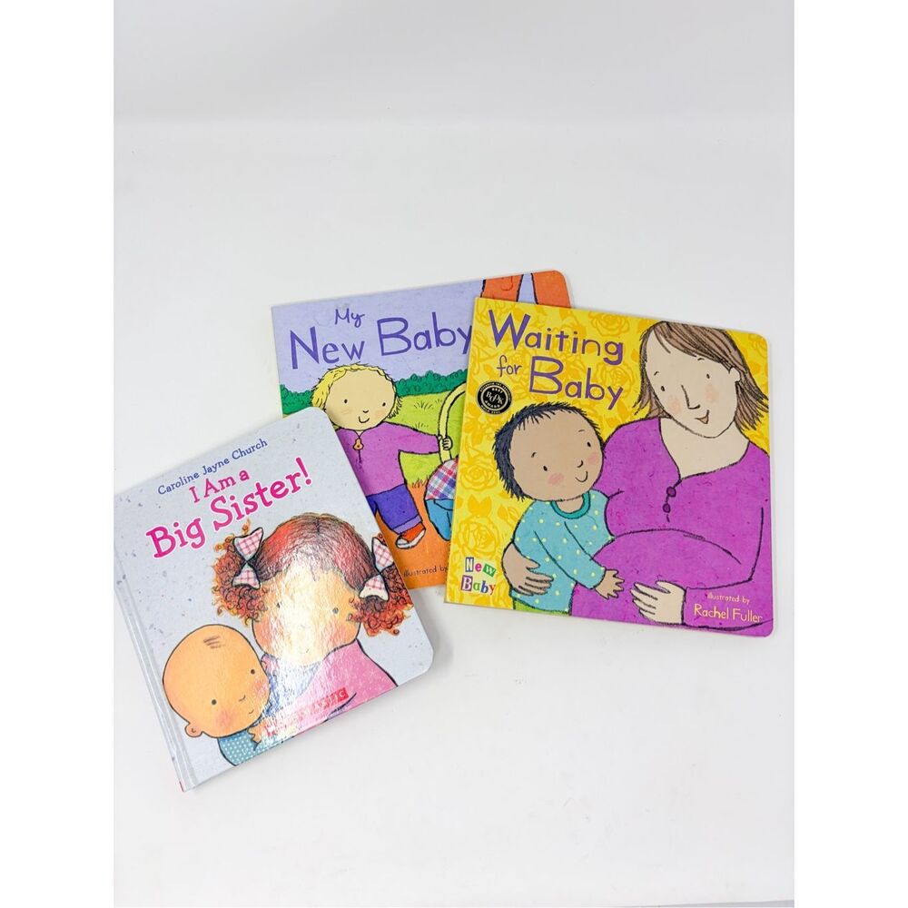 Lot of 3 New Baby Sibling Preparation Childrens Board Book Hardcover Illustrated